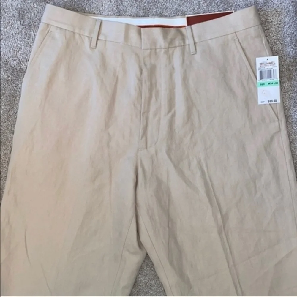 NWT Michael kors Bryant flat front classic fit relaxed leg dress pants